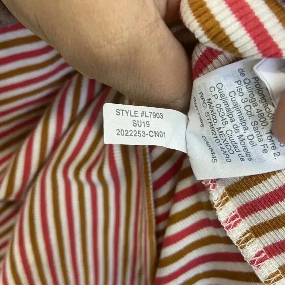 Madewell Swingy Tee Dress in‎ Stripe Size S